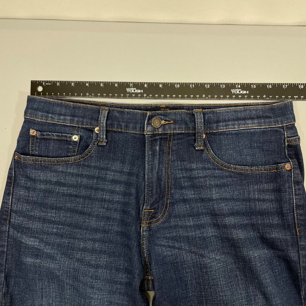 Lucky Brand 221 Jeans 34x30 Straight Leg Comfort Dark Blue Denim Mens - Picture 8 of 9